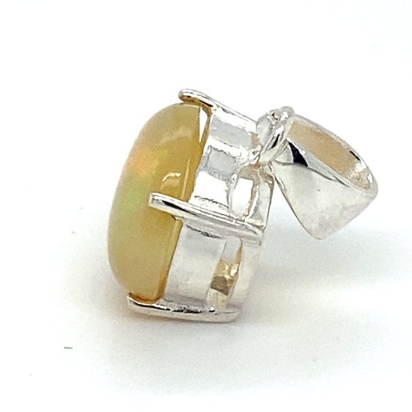 Welo Opal 4.35ct Platinum Finish Silver Pendant - Picture 6 of 7